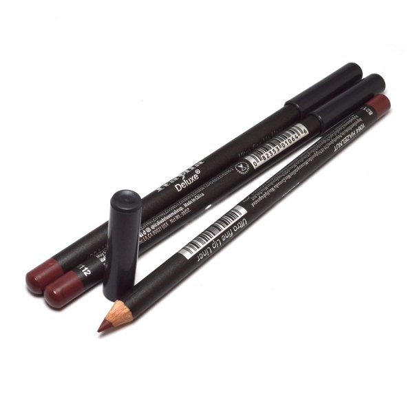 3 Pcs x Italia Deluxe [ 1064 Hazelnut ] Ultra Fine Lip liner Pencil Lipliner Set + Free Zipper Bag