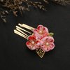 Lurrose Japanese Kimono Flower Hair Clip Kimono Hair Accessories Flower Hair Tie Band Clip for Women Girls Chinese Hair Decor (Pink)
