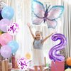 Butterfly 2rd Birthday Decorations for Girls, Butterfly Birthday Decorations, 9 Pcs Number 2 Butterfly Balloons Butterfly Decor, Butterfly Party Decorations Supplies for Girls (Butterfly 2)