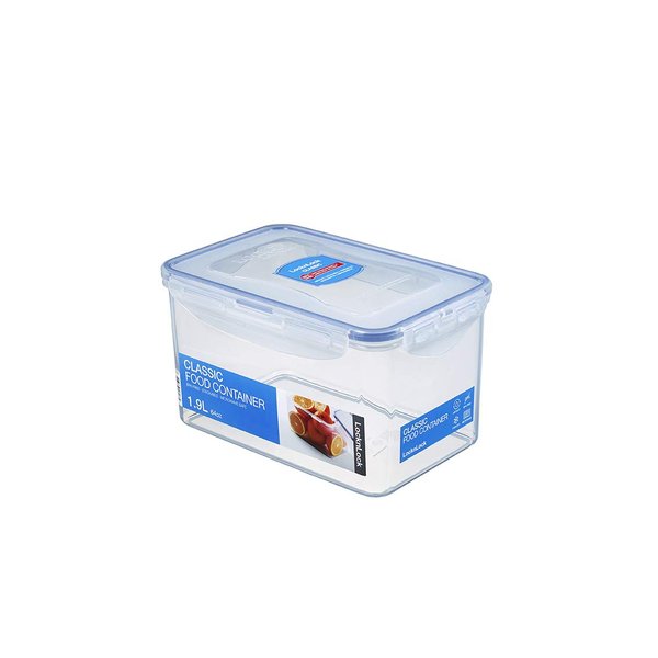 LOCK & LOCK Easy Essentials Food Lids/Pantry Storage/Airtight Containers, BPA Free, Rectangle - 8 Cup - for Cookies, Clear