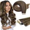 Full Shine Machine Virgin Tape in Extensions Human Hair Color BM Injection Tape in Extensions 20Gram Seamless Skin Weft Tape in Hair Extensions Real Human Hair 14Inch 10Pcs for Wedding