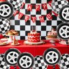 12 Pcs 18 Inch Black and White Checkered Balloons, Car Wheel Balloons Checkered Race Car Balloons Wheel Foil Balloons for Racing Theme Birthday Party Decoration Supplies