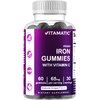Vitamatic Iron 65 mg Gummies Supplement for Women & Men - 60 Vegan Gummies - Great Tasting Iron Gummy Vitamins with Vitamin C (1)
