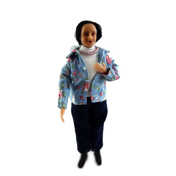 Dollhouse Miniature Dolls 1:12 Scale Gabriella Modern Hispanic Woman #Sd0015