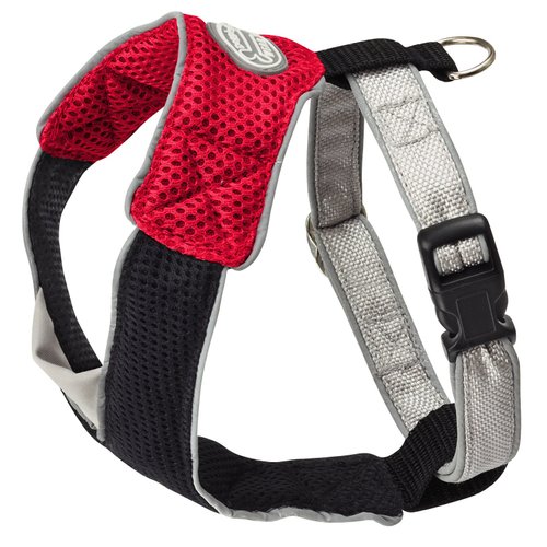 Doggles V Mesh Dog Harness, Red/Black, Medium