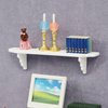 White Dollhouse Wall Shelf, 1/12 Scale Miniature Dollhouse Accessories, White Doll House Storage Wall Shelf for Kitchen Scene Dollhouse Accessories