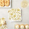 BLUE PANDA 100-Pack Decorative Floral Paper Napkins - Disposable White and Gold Napkins for Wedding Reception, Birthday, Anniversary Party Supplies (6.5x6.5 Inches)