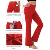 BUBBLELIME 29"/31"/33"/35" 4 Styles Women's Bootcut Yoga Pants Tummy Control - Back Pockets_Scarlet L_31" Inseam