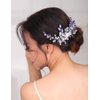Denifery Bridal Hair Comb Blue Vintage Crystal Rhinestone Vintage Hair Comb Wedding Party Hair Accessories for Women and Girls