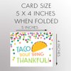 Taco Bout Being Thankful Thank You Cards Tacos Baby Shower Birthday Party Sprinkle Celebration Cookout Housewarming Graduation Food Greeting Cards Polka Dots Bright (24 count)