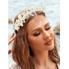 Kesvb Starfish Headband Silver Bride Pearl Hair Band Sea Shell Headpiece Beach Wedding Hair Accessories for Women and Girls