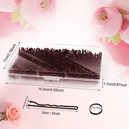 200 Count Bobby Pins, Premium Black Hair Pins With Box For Kids Women Lady Girls，Invisible Wave Hair Clips Bulk Hair Accessories For All Hair Types，Attach 50 Pcs Rubber Hair Bands