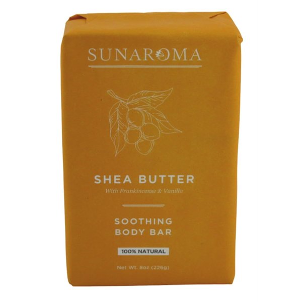 SUNAROMA Soap Bar Shea Butter 8 Ounce (Pack of 6)