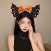 ZJHGDR Halloween Mouse Ear Headband Big Bat Wings Design Hair Hoop Cute Orange Bow Sequins Halloween Hair Band Shiny Orange Hair Accessories Halloween Party Decorations Supplies