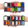 Kraze FX 12 Color Face Paint Palette Set, Value Pack of Primary Colors & Split Cakes Palette with Brushes, Professional Face Painting Starter Kit