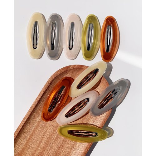 Lemeilleur 10 Pieces 3.2 Inch Big Oval Shape Women Hair Clips Metal Acrylic Resin No Slip Hair Barrettes for Girls Women Hair Styling Hair Accessories