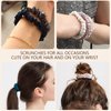 QIYUE 100% Mulberry Silk Scrunchies for Hair,Hair Ties Ropes Ponytail Holder for Women Girls Hair Accessories Decorations，22 Momme Hair Elastics Bands (Avocado,Gold,Caramel)