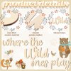 5 Pcs Playroom Wall Decor 15.4" x 18" 3D Where The Wild Ones Play Nursery Sign Wooden Wall Art Decoration for Kids Toddler Room Decor Boys and Girls Home Kindergarten Bedroom Word Sign