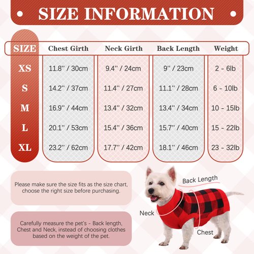 Kuoser Dog Sweater Pullover Knitwear, Dog Christmas Sweaters Classic Plaid Cable Knitted Wear, Dog Turtleneck Puppy Cold Weather Clothes for Small Medium Dogs
