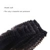 African American Afro Kinky Curly Clip ins Hair Extensions Double Weft Top Grade Brazilian Virgin Black Hair, 3C and 4A Big Thick, 120 Gram, 18 Inch