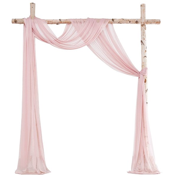 Floroom Wedding Arch Draping Fabric 2 Panels 20Ft Dusty Rose Chiffon Fabric Drapes Arbor Drapery Wedding Ceremony Reception Swag Decorations