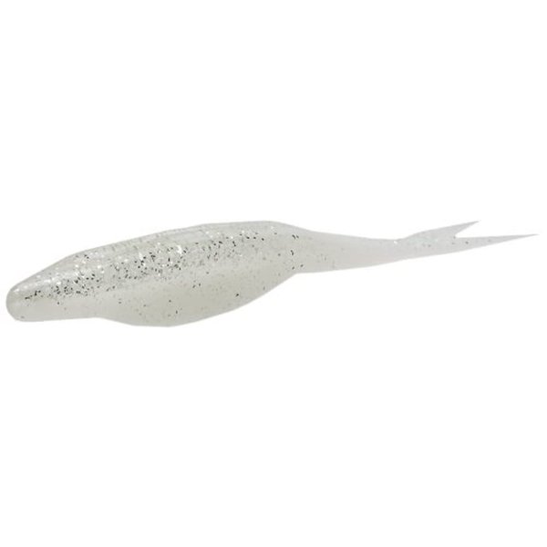 Zoom Bait Super Fluke JR Soft Plastic Bait-Pack of 10 (White Ice)