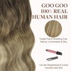 GOO GOO Tape in Hair Extensions Human Hair, 3/8/613 Balayage Walnut Brown to Ash Brown and Bleach Blonde, 20inch 50g 20pcs, Thick Ends Straight Seamless, Invisible Tape in Hair Extensions Human Hair