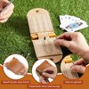 Liliful 2 Sets Portable Cribbage Board Game Set Leather Travel Cribbage Board Travel Games Each Set with 4 Metal Cribbage Board Pegs, 1 Mini Cribbage Board, 2 Track 1 Storage Slot