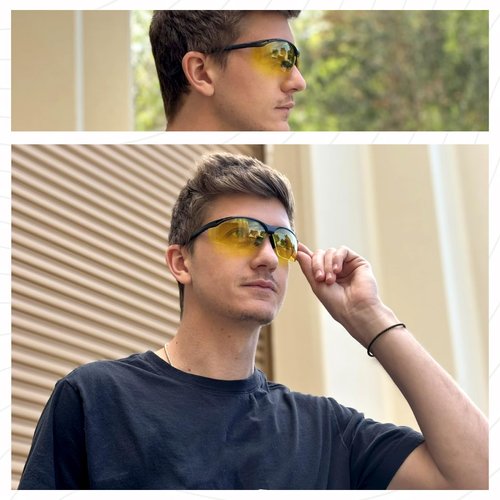 Calabria 91348 3 Pack Bulk Bifocal Reading Safety Glasses Readers +3.00 Yellow Men Women Wrap Around Eye Protection Anti Fog