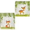 100 Woodland Animal Creatures Luncheon Napkins Disposable Paper Pack Rustic Forest Friends Fox Deer Dinner Lunch Napkin for Animals Camping Hunting