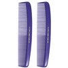 Allegro Combs 1000 X-Large Styling Comb Hair Cutting Barber Stylist Shampoo Combs All Purpose Wide And Fine Tooth Made In The USA 2 Pc. (Purple)