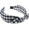 VIVIAN & VINCENT 2 Pack of Womens Vintage Plaid Headbands Headwraps Hair Band with Bow Valentines Gifts for Her Buffalo Plaid Checker Red Black
