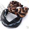 Bouory Leopard Print Headbands Knotted Bows Hairband Cheetah Wide Head Bands Leather Chain Hair Hoop for Women and Girls 2PCS (Type B)