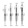 WSOOX Square Hole Drill Bits for Wood, Woodworking Hole Saw Mortising Chisel Drill Bits (Size: 1/4 inch, 5/16 inch, 3/8 inch, 1/2 inch)