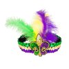Dzrige Sequin Feather Headband Faux Feather Headdress Multicolor Feather Hair Band for Women's 20s Carnival Party Masquerade Cocktail Mardi Gras