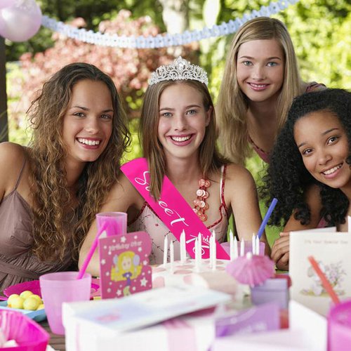 Semato 16th Birthday Tiara and Hot Pink Satin Sash Kit- Sweet 16" Birthday Decoration 16th Birthday Party Gifts Birthday Party Supplies for Girls (hot pink)