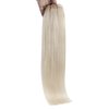 Sunny Hair Extensions Real Human Hair Weft Platinum Blonde Sew in Extensions Human Hair White Blonde Real Hair Extensions Sew in Weft Hair Extensions for Long Hair 22inch 100G