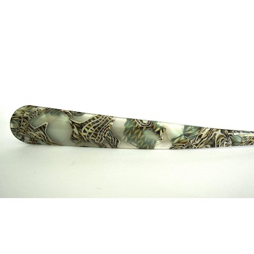 Generic Golden white green black iridescent marbled acrylic metal alligator hair claw