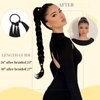 Fanguilar 26 Inch Long Braided Ponytail Extension with Hair Tie Bleach Blonde Straight Wrap Around for Women Synthetic High Temperature Fluffy Natural Soft Hair Piece for Daily Wear