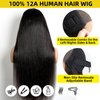 PERISMODA 12A Wear and Go Glueless Wigs Human Hair Pre Plucked Pre Cut 7x5 HD Lace Front Wigs Human Hair Straight Bleached Knots 180 Density Transparent Lace Closure Wigs Human Hair for Women 26 Inch