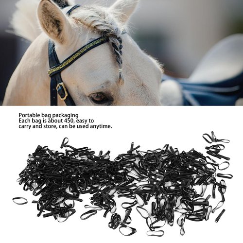 450PCS Mini Small Rubber Bands, Soft Rubber Horse Rubber Bands Tiny Black Hair Elastics Hair Rubber Bands Elastic Hair Ties for Horse