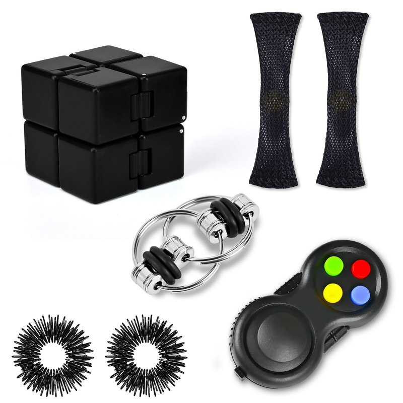 7Pcs Fidget Toys Adults Pack, Sensory Toys with Figette Pad Anxiety ...