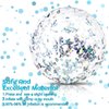 10 Pieces Inflatable Beach Balls Glitter Beach Ball Swimming Pool Balls Floatable Confetti Ball for Summer Beach Pool Party Favor for Kids Adults, 16 Inch (Silver)