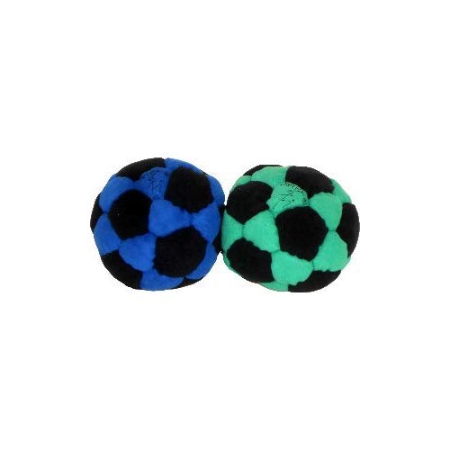 DIRTBAG 32 Panel Footbag Hacky Sack 2 Pack, Flying Clipper Original Designed Footbag, Machine Washable, Hand Sewn - Blue/Black Combo
