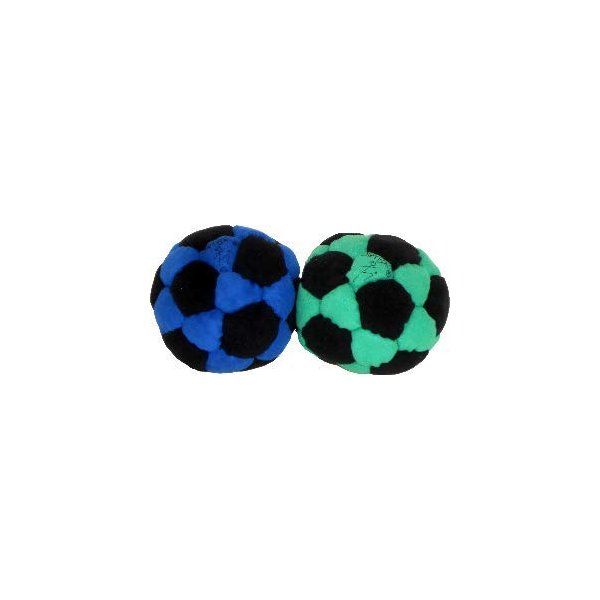 DIRTBAG 32 Panel Footbag Hacky Sack 2 Pack, Flying Clipper Original Designed Footbag, Machine Washable, Hand Sewn - Blue/Black Combo
