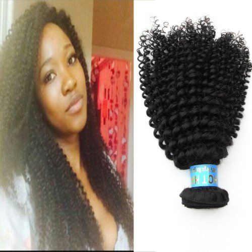 Liberty Hair 16inch 100% Virgin Mongolian Kinky Curly Natural Human Hair Extensions 5A Quality Colour 1B