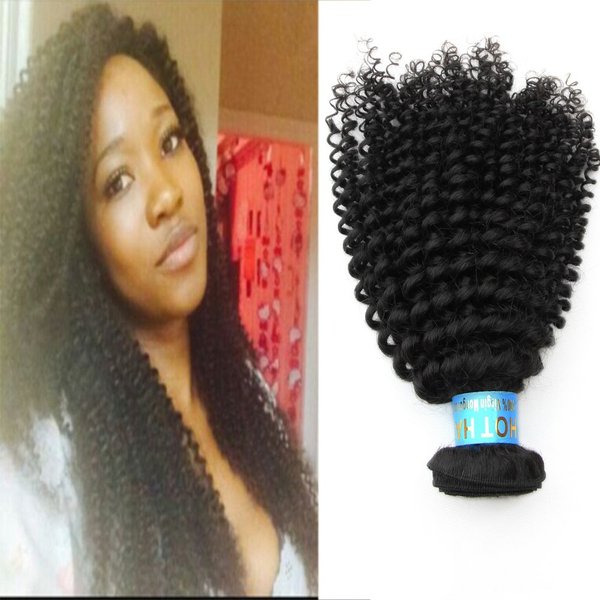 Liberty Hair 16inch 100% Virgin Mongolian Kinky Curly Natural Human Hair Extensions 5A Quality Colour 1B