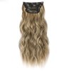 ALXNAN Clip in Hair Extensions for Women,Medium Brown Ash Blonde Long Wavy Hair Extensions Clip Ins 4PCS 20 Inch Synthetic Soft and Natural Thick Hair Pieces for Women