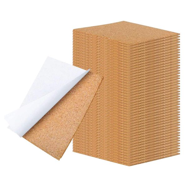 4 x 4 Inch Self Adhesive Cork Squares 100 MM Backing Cork Tiles Sheets for Coasters and DIY Crafts, 40 Pcs.
