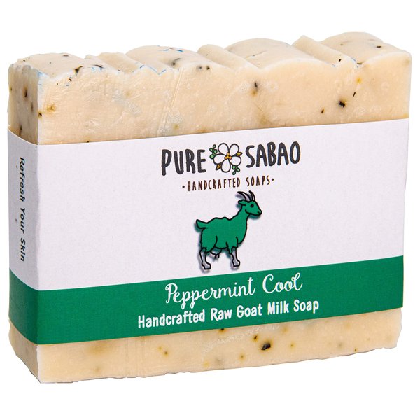 Pure Sabao - Peppermint Cool – Goat Milk Soap - Handmade Natural Soap - Peppermint Essential Oil